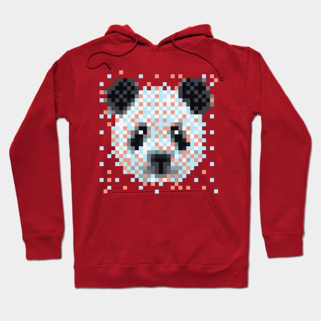 Retro 8bit Pixel Art Panda Bear Hoodie by Blue Planet Boutique